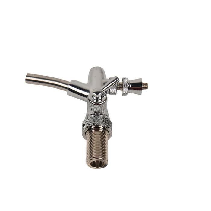 Robinet à bière réglable, coque chromée, corps laiton, noyau acier inoxydable, pour brassage amateur, bars, restaurants.
