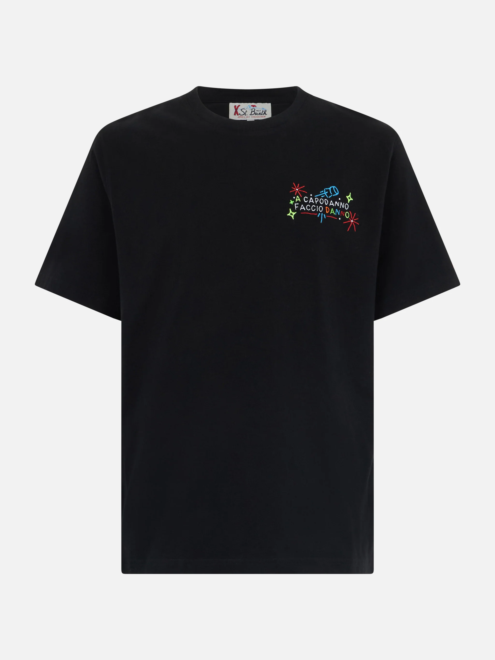 Arnott's T-shirt van zwaar katoen voor heren met nieuwjaarsborduurwerk.