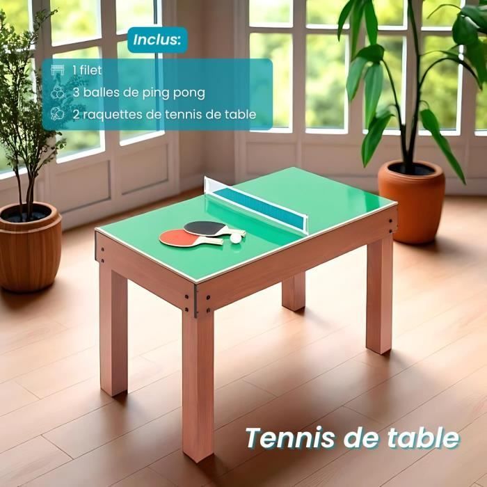 Mesa Multijogos 3 em 1 - DEVESSPORT - Bilhar, Pebolim e Pingue-Pongue - Verde - 37 kg