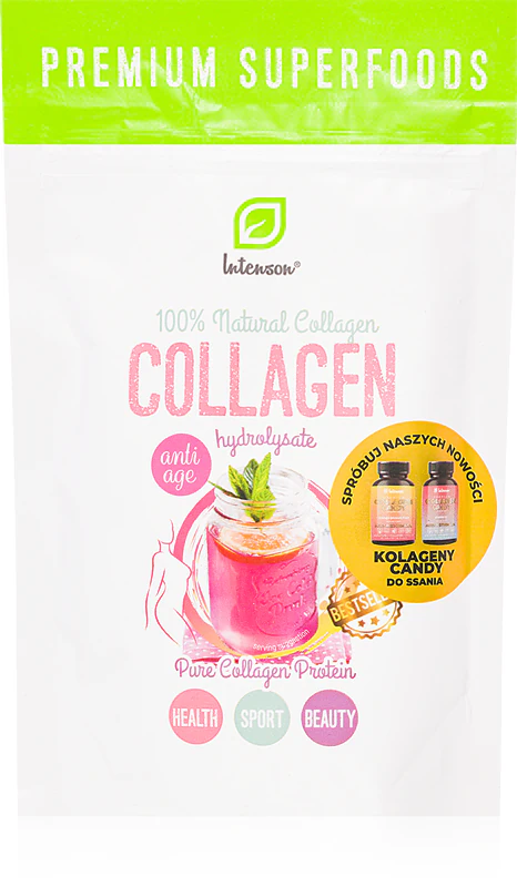 Výživový doplnok Intenson Collagen Hydrolyzate, instantný kolagénový nápoj na vlasy, pokožku a nechty