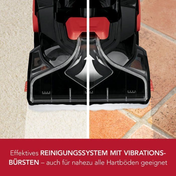 Carpet cleaner - CLEANmaxx - Professional - 3 in 1 - Vibrating brushes - Quick drying - Grey/Red