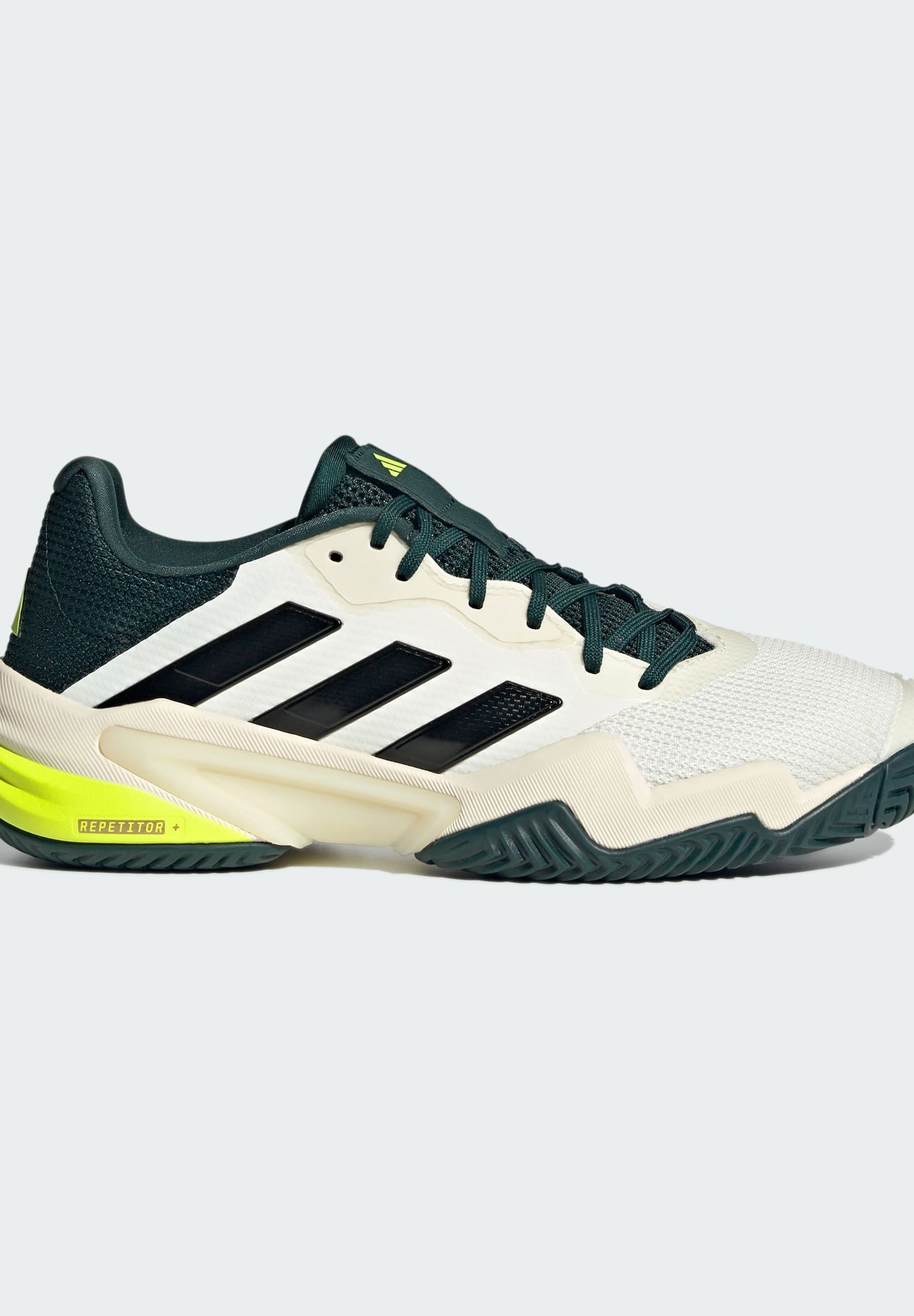 adidas Performance BARRICADE 13 - Scarpe da tennis multi-campo - bianco sporco, nero, verde acqua