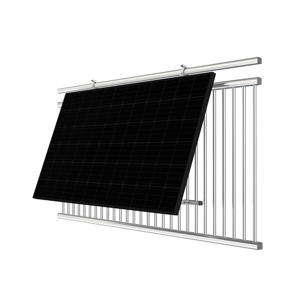 Centrală electrică pentru balcon bifacial 900W / 800W, inclusiv suport de perete pentru balustradă, pătrată