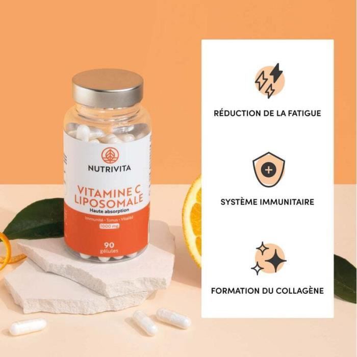 Vitamine C Liposomale - Novoma - 90 Gélules - Réduction de la fatigue - Système immunitaire et nerveux