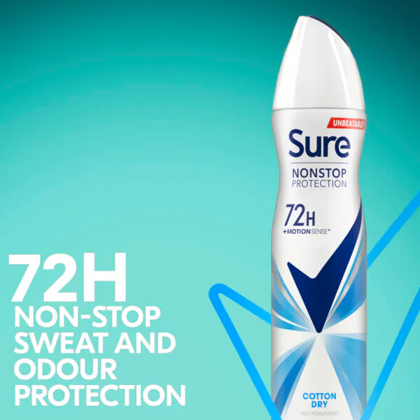 Antiperspirant deodorant ve spreji Sure Nonstop Cotton 250ml