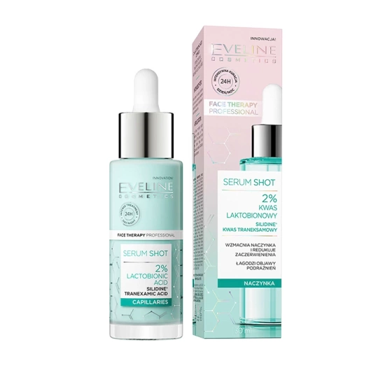 Eveline Cosmetics Serum Shot wzmacniające serum do twarzy z 2% kwasem laktobionowym 30 ml
