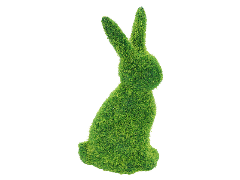 Figurka Zając flokowany 13 cm zielony