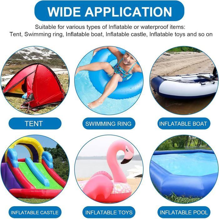 Kit di 10 toppe autoadesive in PVC per riparazioni di piscine/vasche idromassaggio, 6 cm – per oggetti gonfiabili