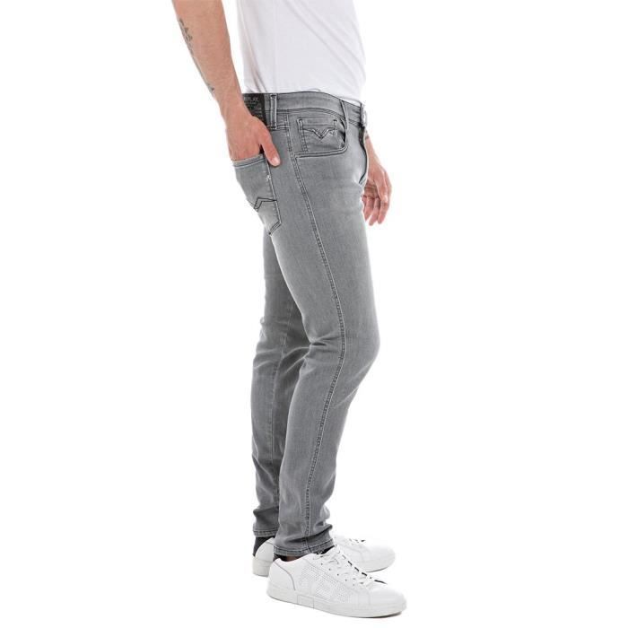 Pantalones vaqueros ajustados para hombre REPLAY - Power Stretch - Gris medio - 34W-32L