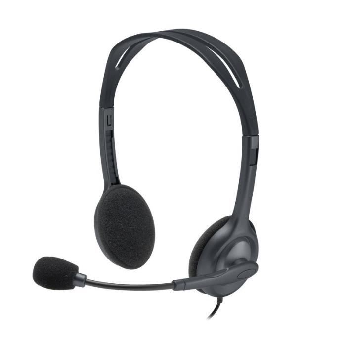 Headset met microfoon - LOGITECH - H111 - Zwart - On-ear - 3,5 mm jack