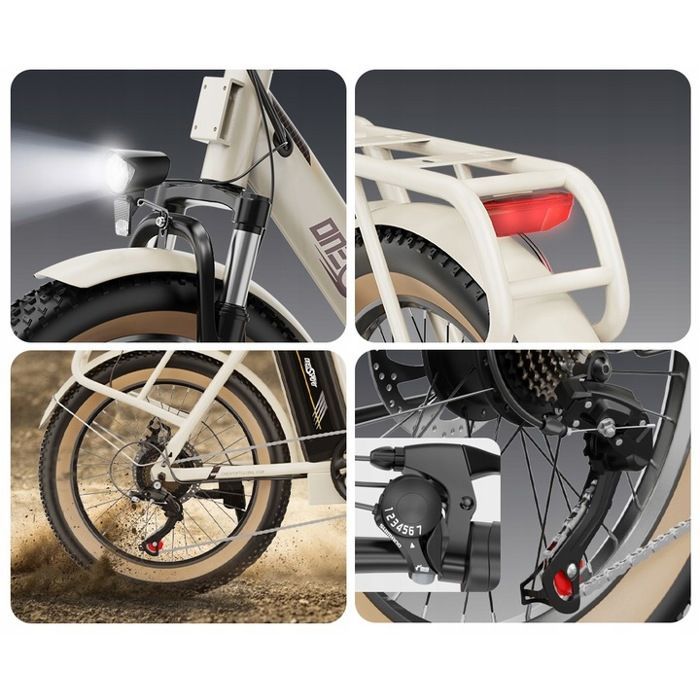 Bicicleta elétrica dobrável - ONESPORT - OT16-2 - 250W 48V 17Ah - 120KM - 20 polegadas