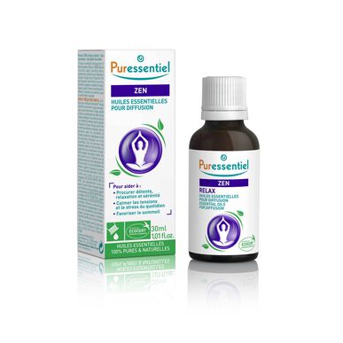 Puressentiel Zen -eteeriset öljyt diffuusioon, rentoutumiseen ja uneen, 30 ml