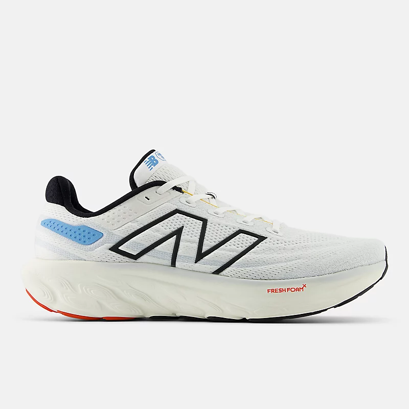 Męskie buty Fresh Foam X 1080 v13 – białe z czarnym i nadmorskim błękitem