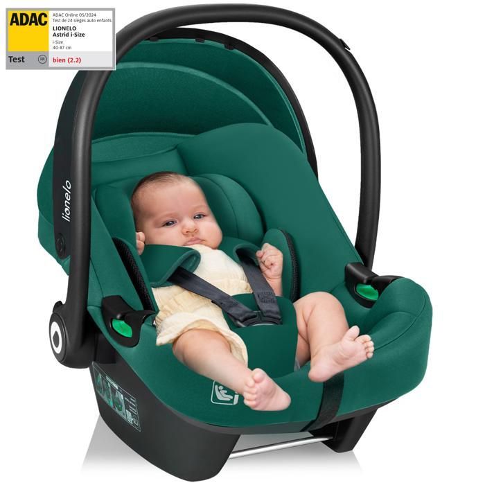 Siège auto 40-87 cm LIONELO Astrid i-Size - Cosi bébé - ADAC - Légère - 0-13 Kg - Groupe 0+ - Vert