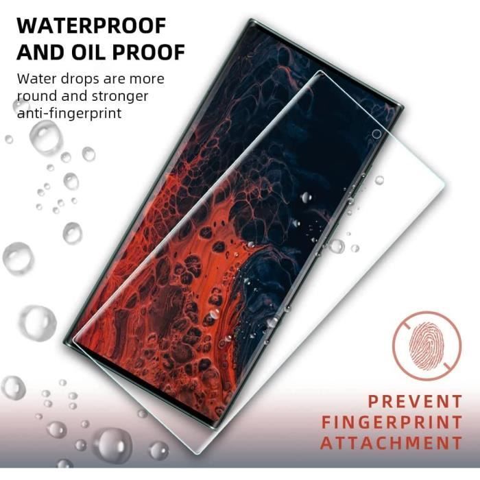 [Paquete de 4] Protector de pantalla de vidrio templado para Samsung Galaxy S22 Ultra, protector de pantalla completo transparente