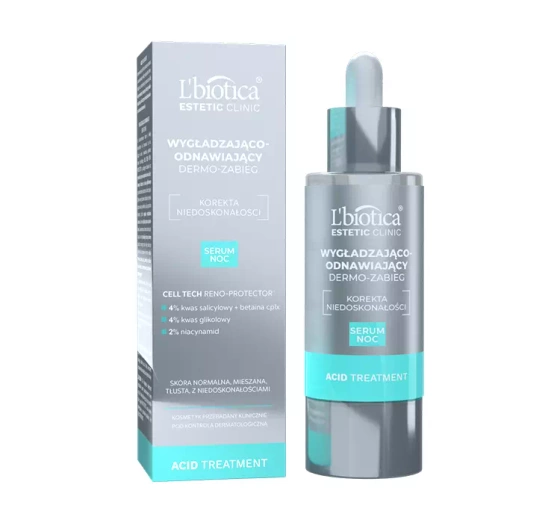 L'Biotica Estetic Clinic Acid Treatment wygładzająco-odnawiające serum na noc 30 ml