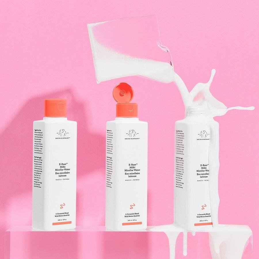 „Drunk Elephant“ veido priežiūros priemonė visiems odos tipams, 1 vnt. „E-Rase Milki Micellar Water“ – 240 ml