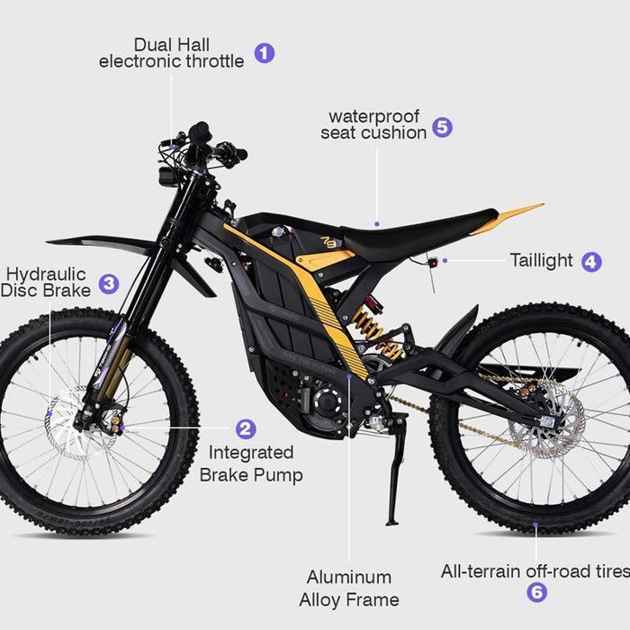 Motocicleta eléctrica para adultos 79Bike FALCON PRO Motor de 8500 W Neumáticos todoterreno Batería de iones de litio de 72 V 35 Ah Velocidad máxima 85 km/h NFC