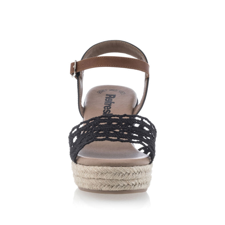 Zwarte espadrilles voor dames met touwzolen