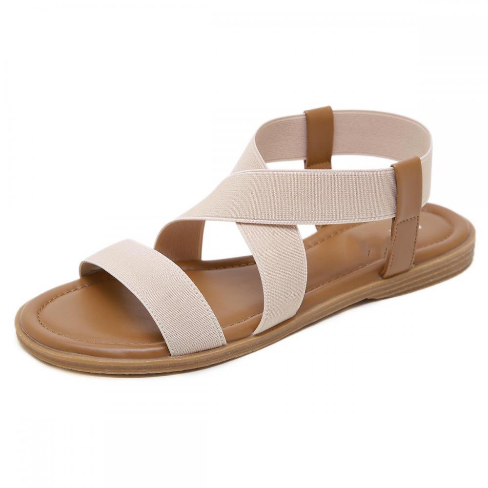 Sandálias femininas de verão estilo boho com bico de peixe, rasteiras, macias, para praia, dropshipping.