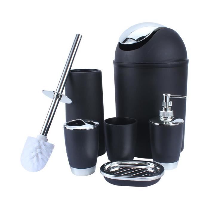 6-teiliges Badezimmer-Accessoire-Set: Abfalleimer, Seifenschale, Seifenspender, Becher, Zahnbürstenhalter - DBA