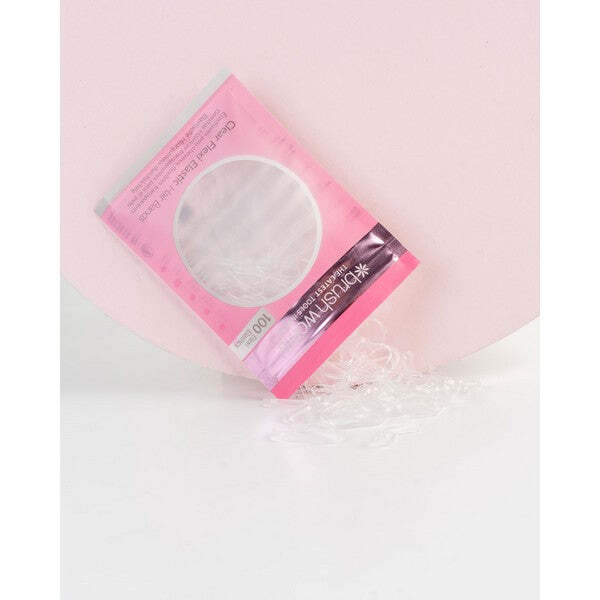 Elásticos de cabelo flexíveis e transparentes da Brushworks - 100 unidades