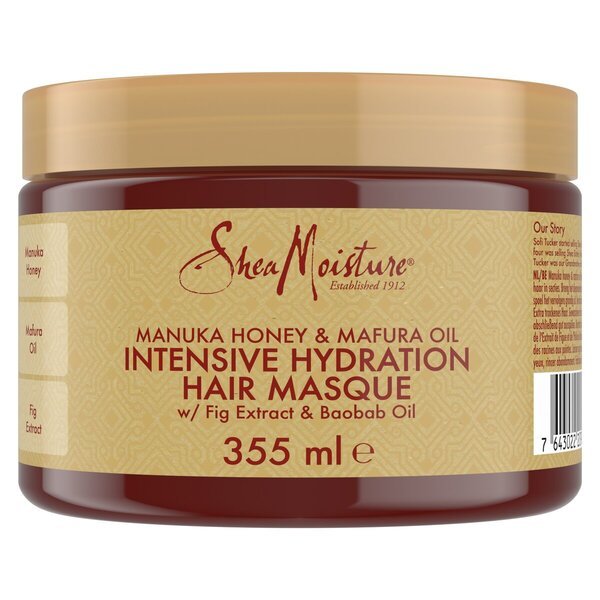 „SheaMoisture“ intensyviai drėkinamasis veido kaukė su manukos medumi ir mafuros aliejumi, 355 ml