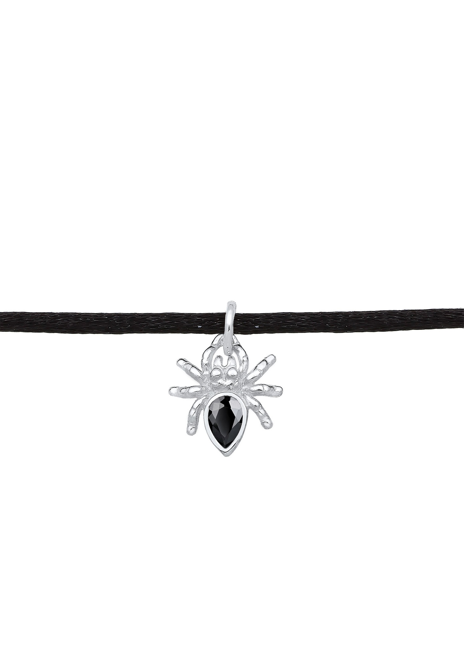 Elli Femmes Halloween araignée choker zirconium en argent sterling 925