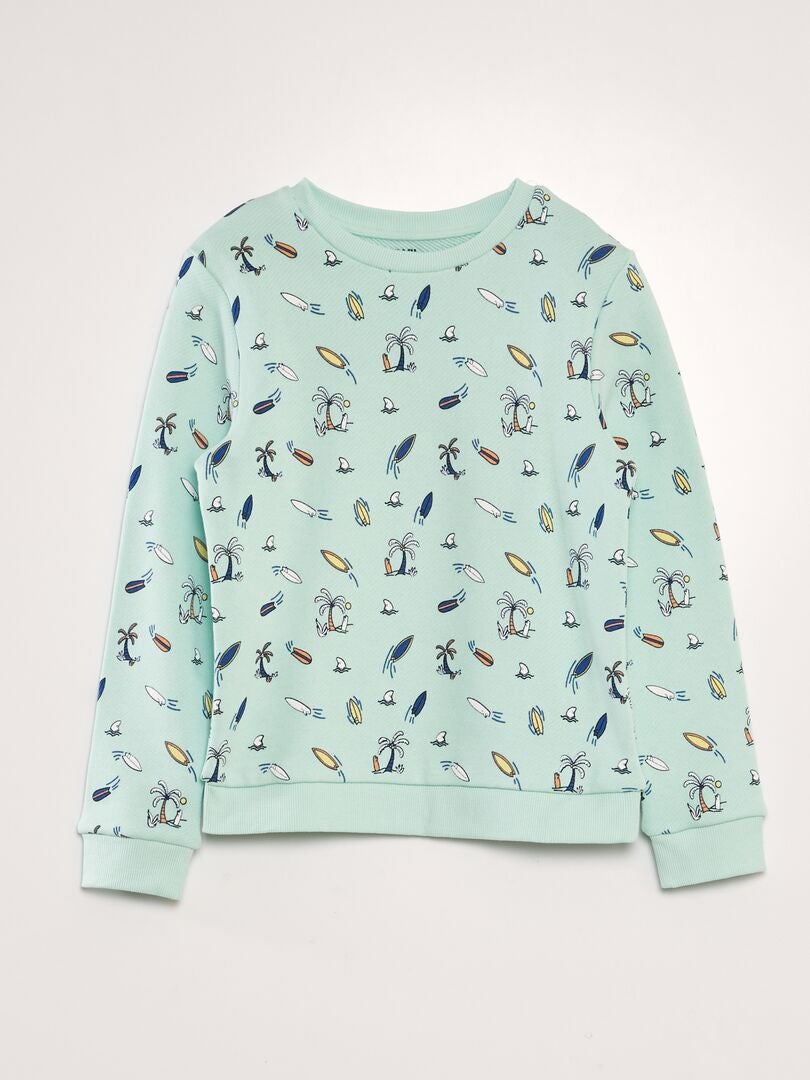 Sudadera estampada de felpa francesa - AZUL