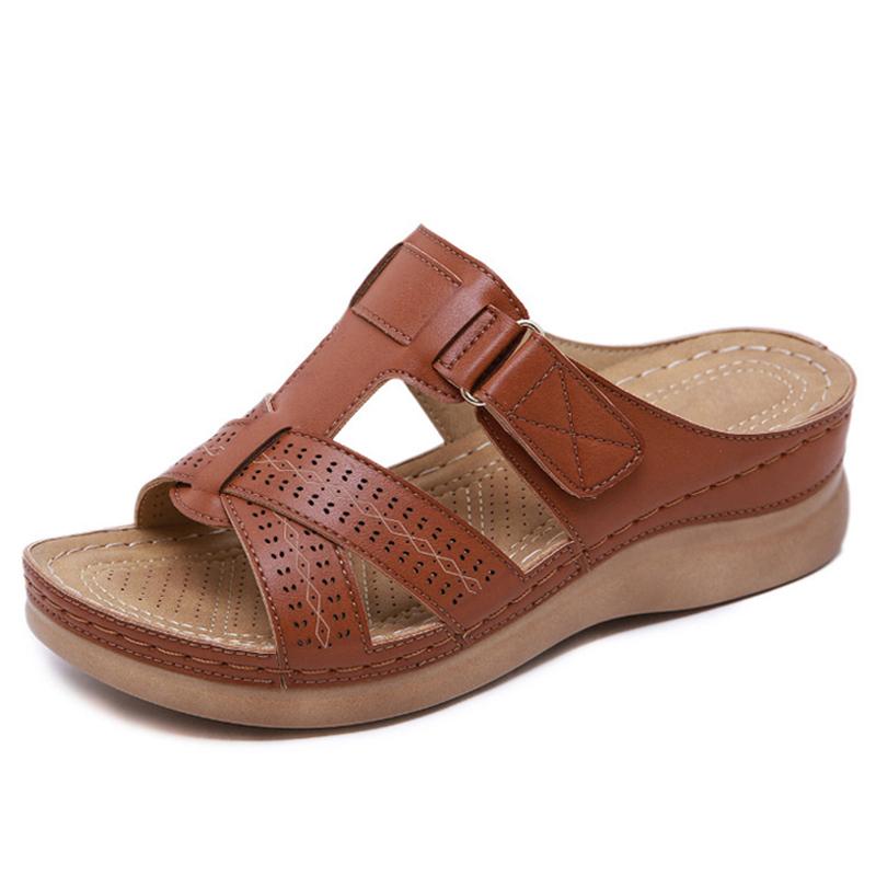 Sandalias de mujer con suela suave y cuña, zapatos de verano para mujer, sandalias de tacón medio, sandalias de plataforma, zapatos de cuña para mujer Sandalias Mujer 43
