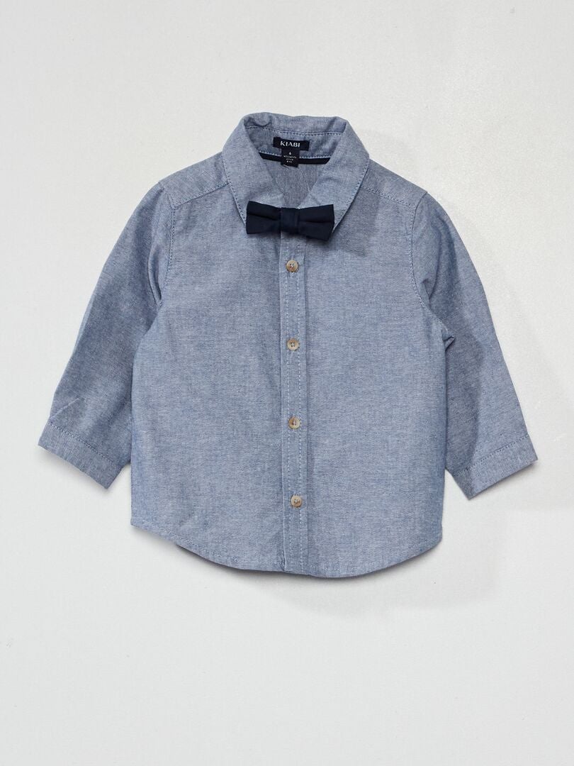Camisa + gravata borboleta - AZUL