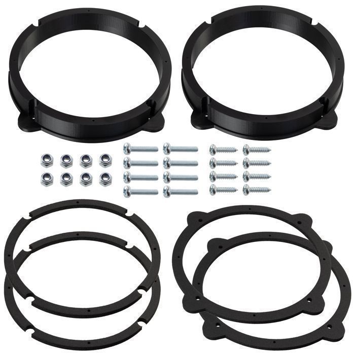 AERZETIX | 2-delige luidsprekeradapterset Ø165 mm in zwart kunststof | Compatibel met VW Golf IV (1J/1K), V (1K), Polo IV
