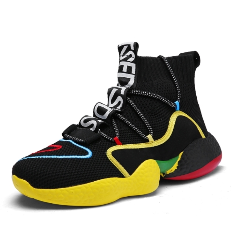 Chaussures de course montantes pour hommes, baskets à semelle épaisse, chaussures de sport chaussettes d'extérieur, chaussures d'entraînement athlétiques pour hommes, chaussures de jogging pour hommes