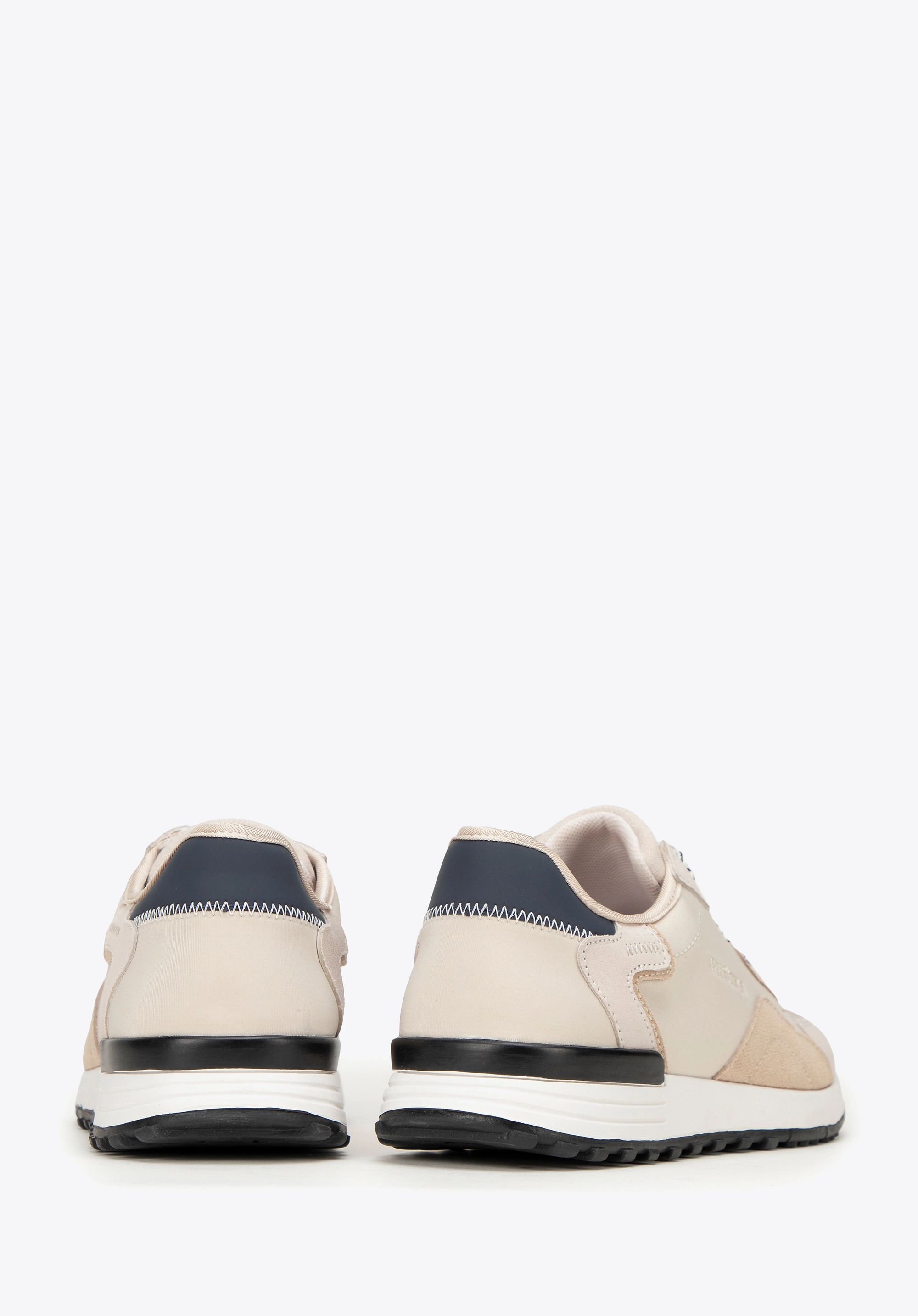 Męskie sneakersy ze skóry zamszowej beżowe
