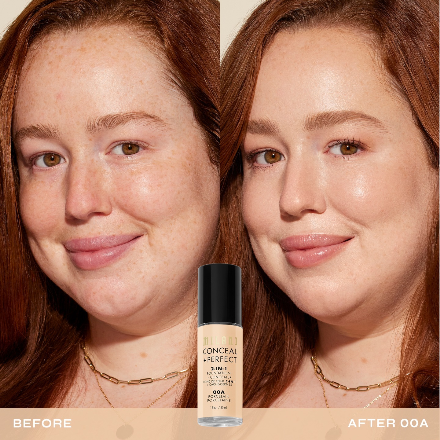 Milani puder 2 u 1 korektor + - 30 ml