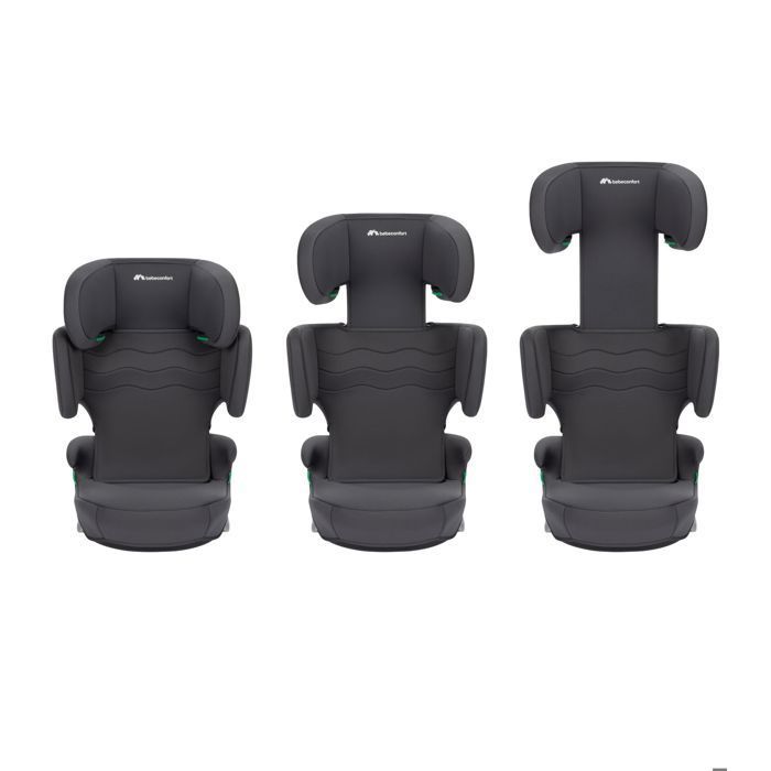 Seggiolino auto rialzato BEBECONFORT Hera i-Fix i-Size, 3,5-12 anni, 100-150 cm, ISOFIX, 14 posizioni del poggiatesta, grafite minerale.