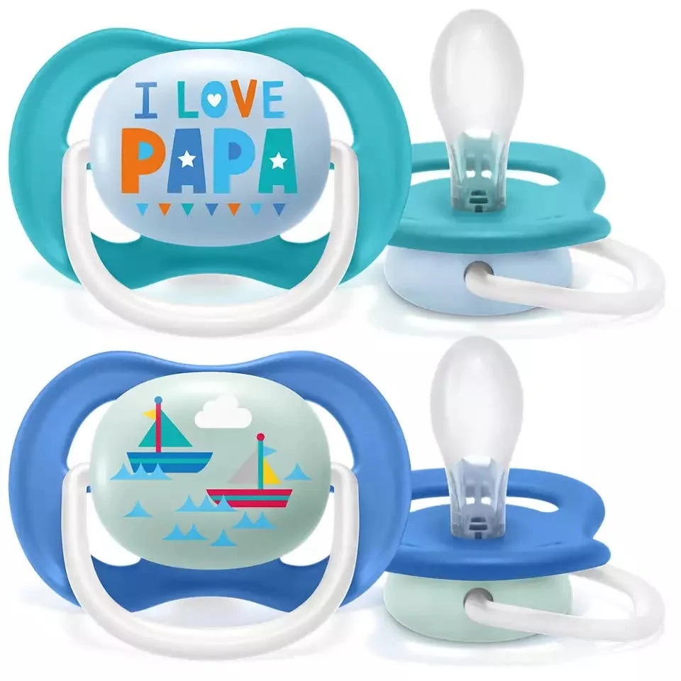 AVENT Ultra Air Schnuller Papa/Boot für Jungen von 6-18 Monaten, 2 Stück