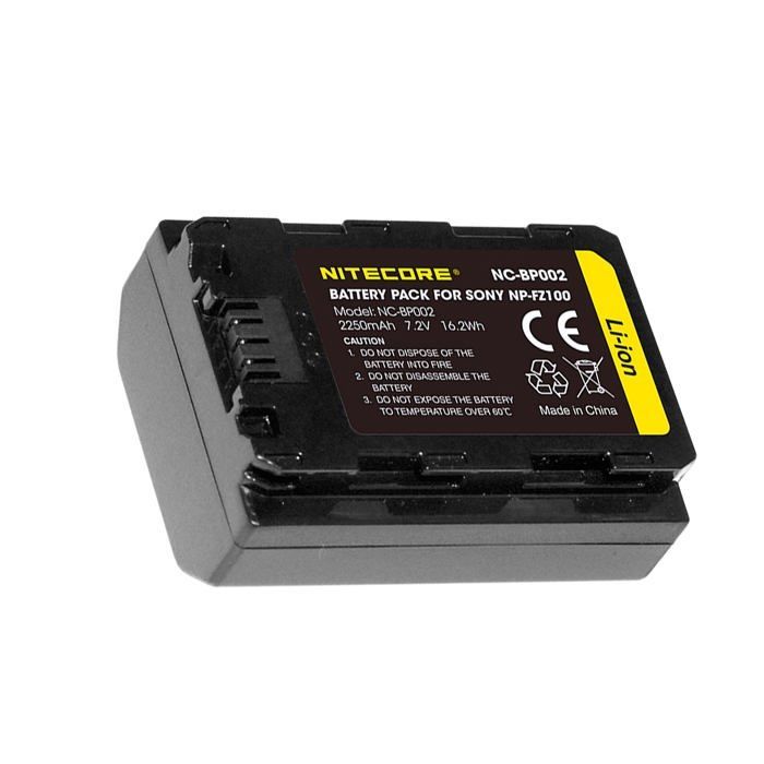 Fotobatterij - Nitecore - NC BP002 - 2250 mAh - 7,2 V - Compatibel met Sony NP-FZ100