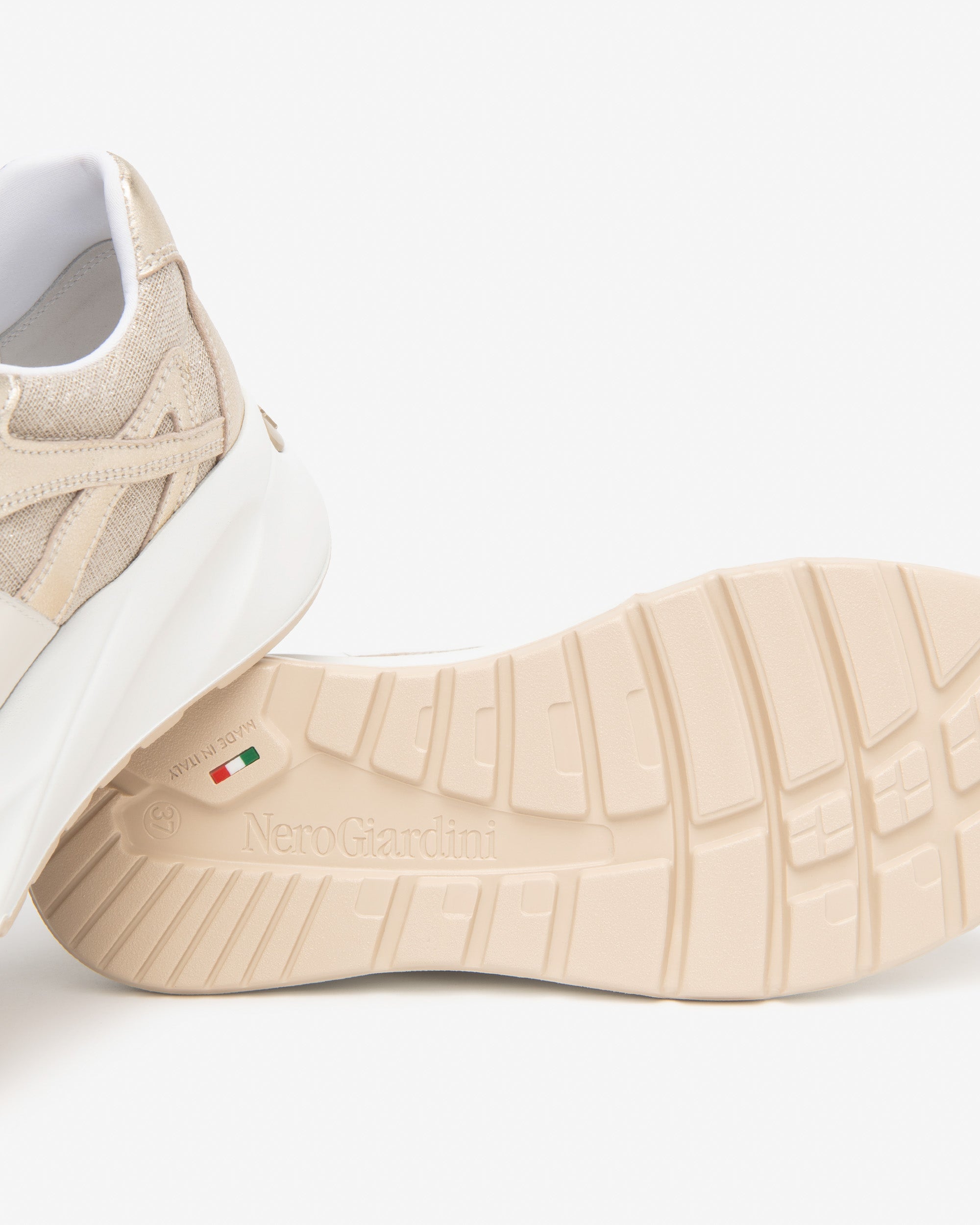  Damen-Sneaker aus Leder und Stoff