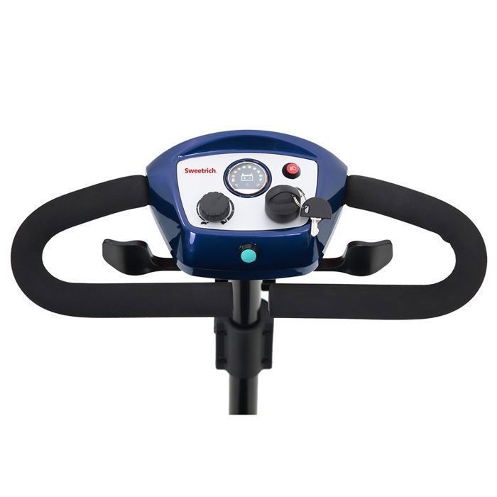 Patinete eléctrico SWEETRICH S1-Sport, azul, frenos inteligentes, ruedas antivuelco, absorción de impactos, fácil manejo.