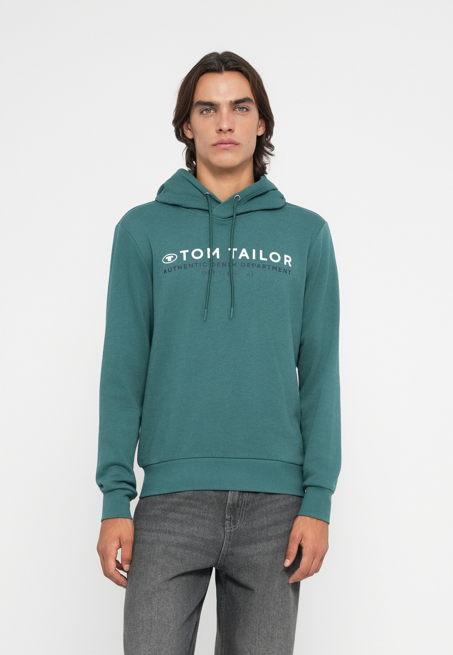 TOM TAILOR BEDRUKTE HOODIE - Sweatshirt - jaspisgroen