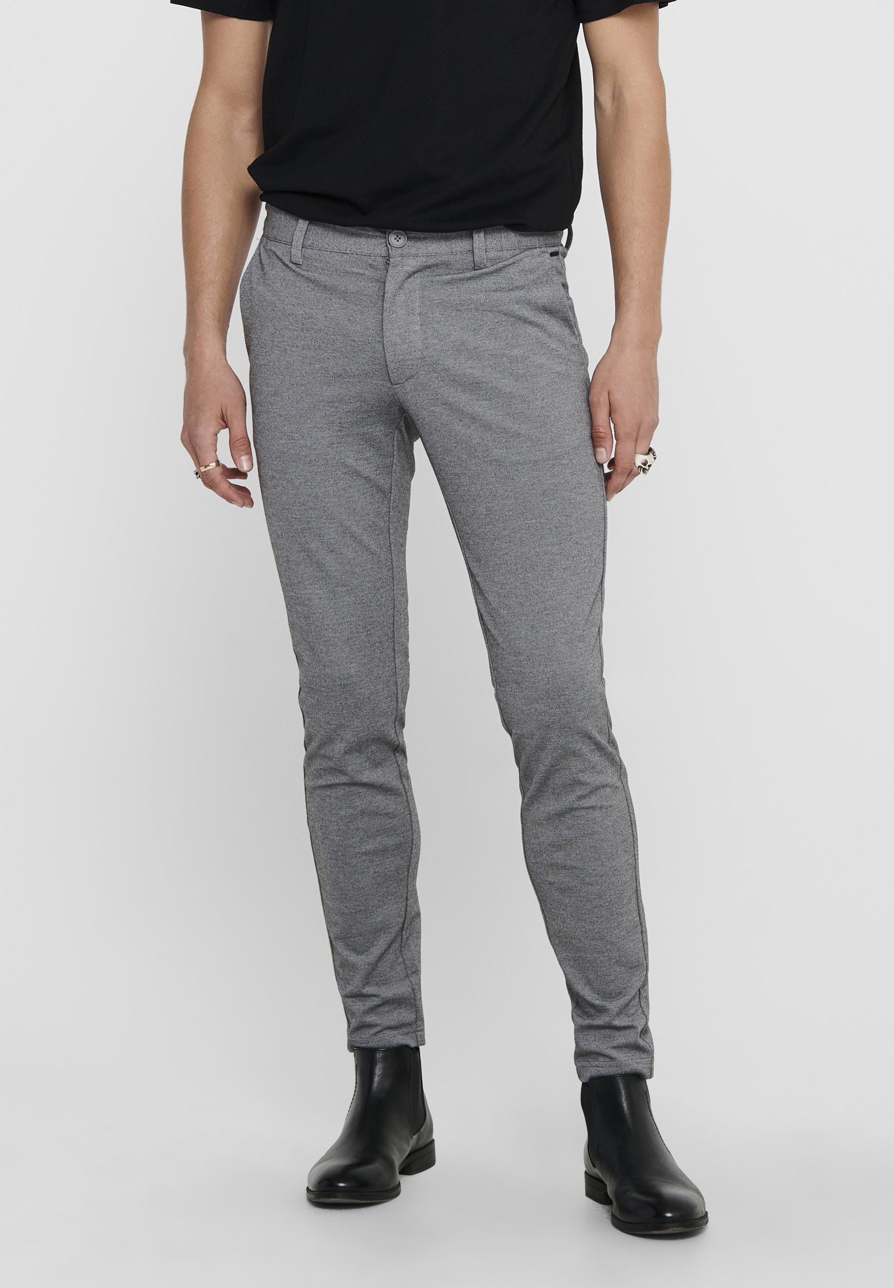 Only & Sons ONSMARK SLIM PANT - Chino's - middengrijs gemêleerd