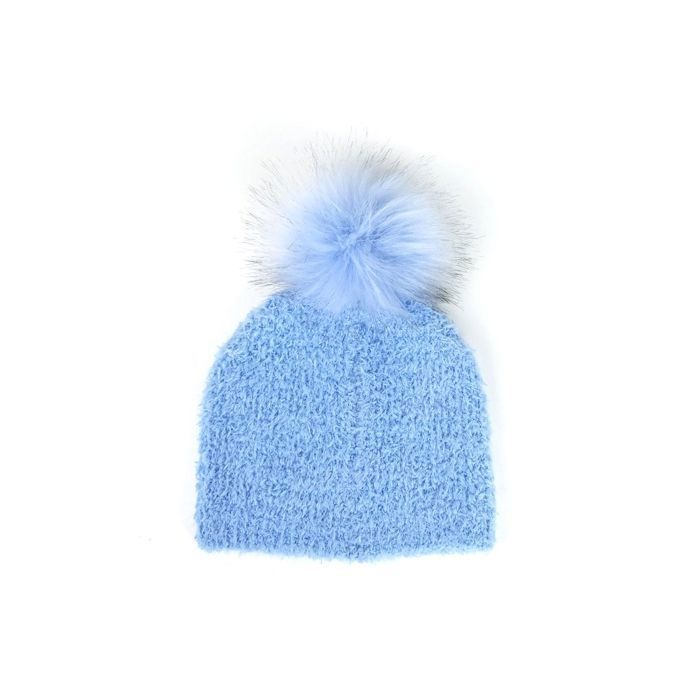 Puntada de gorro de punto azul