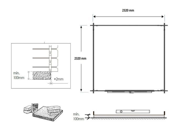 Casetta da giardino in legno - 6,25 m² - 2,50x2,50 m - Spessore 28 mm - Colore: naturale - DOM521