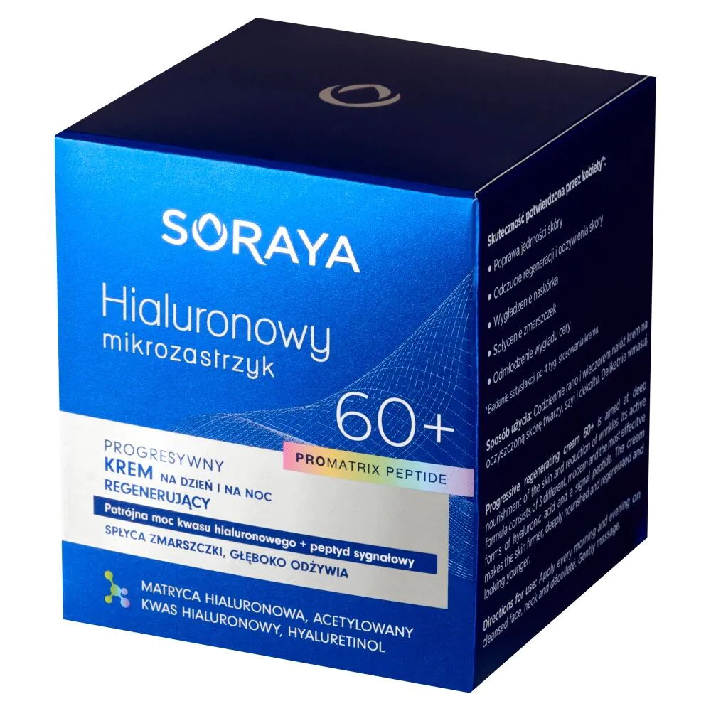 Soraya Hialuronowy Mikrozastrzyk Krem regenerujący 60+ na dzień i na noc