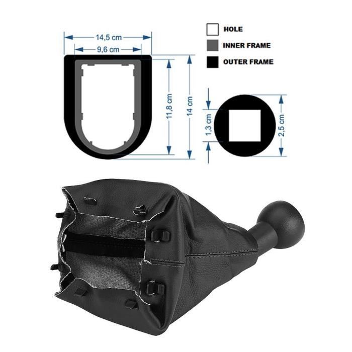 Pomo de palanca de cambios de 5 velocidades con funda para Peugeot 207, 307, 406