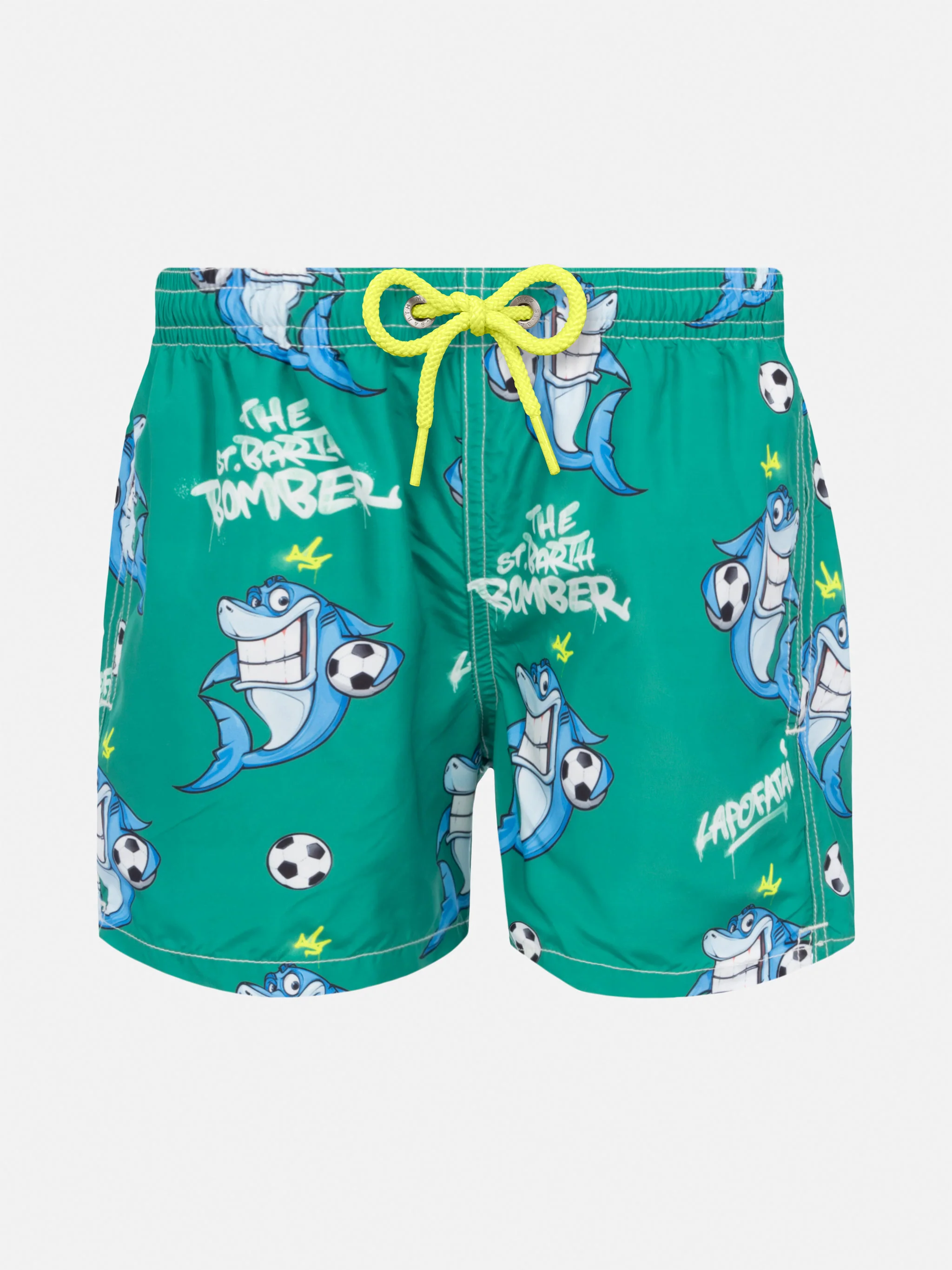 Costume mare Jean Lighting in tessuto leggero con stampa squali Crypto
