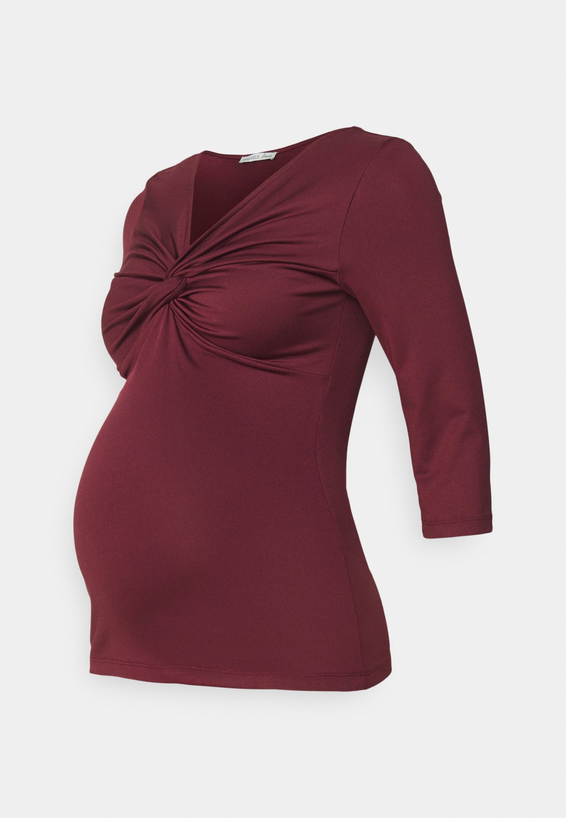 Anna Field MAMA top met lange mouwen - donkerrood