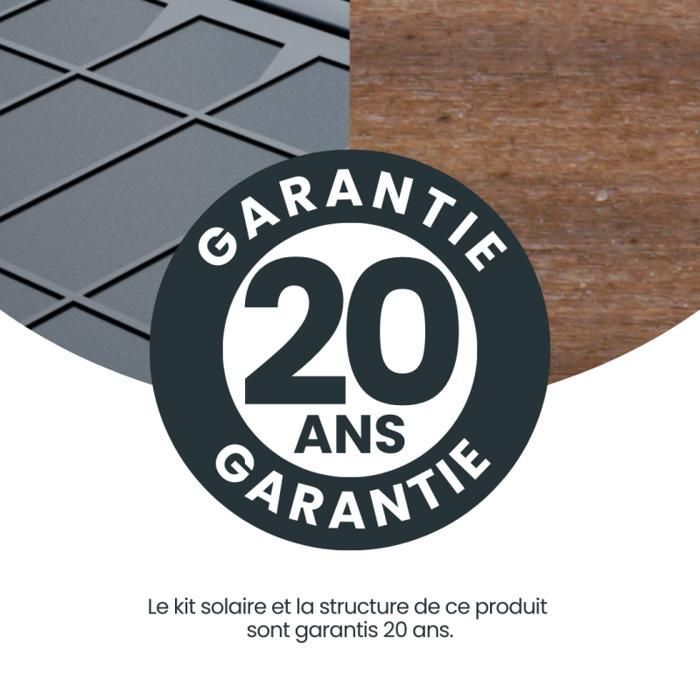 Carport solaire bois Elio - 15,5 m²