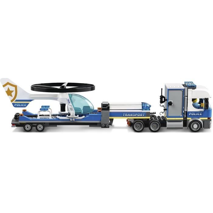 LEGO® City 60244 Le transport de l’hélicoptère de la police avec VTT Quad, Moto et Camion, Jouet pour Enfant de 5 ans et +